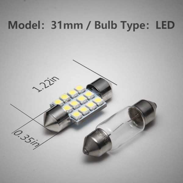 4-pack DE3175 31mm LED Inre Kupollampa Kartlampa Dörr Artighetslampa