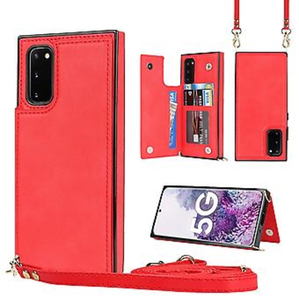 Crossbody-fodral i TPU+PU för Samsung Galaxy S20 FE Red