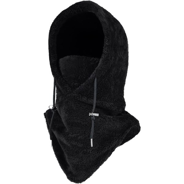 Svart one piece skimaske i ull, multifunksjonell, egnet for c