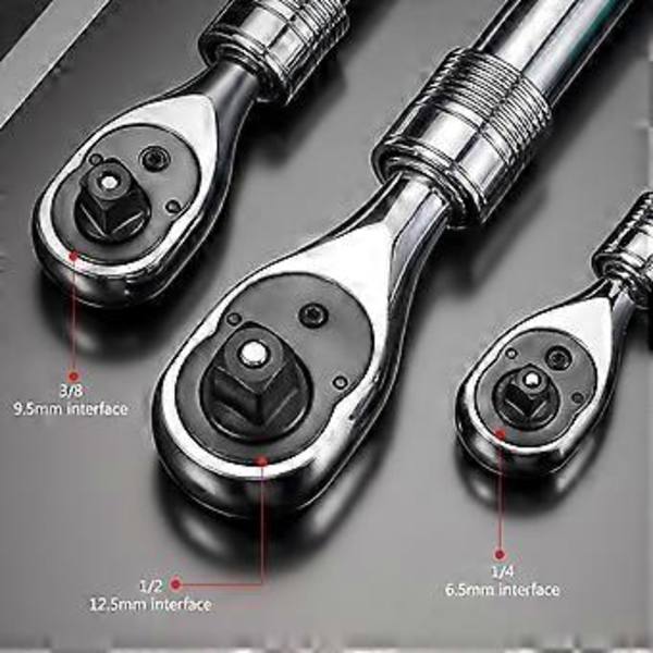 Mini 1/4\" 3/8\" 1/2\" Räikkävääntimet Nopeat Hylsyt Räikkävääntimet Momenttiavaimet Kiintoavaimet Käsikorjaustyökalu 9,5 mm 9.5mm