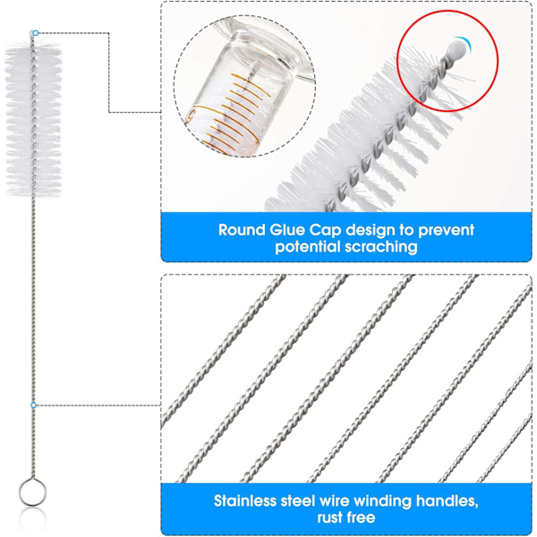 10 stk. Drikkestraw Rengøringsbørste Straw Cleaner Straw Brush