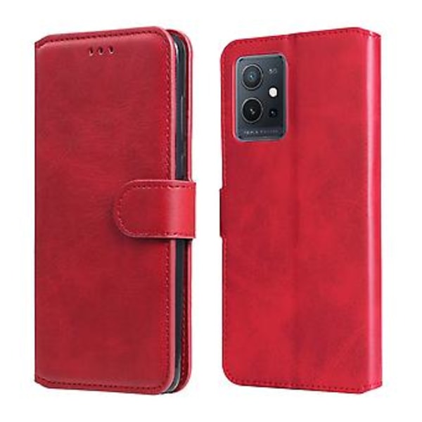 Nahkakotelo vivo Y55 5G / Y75 5G / T1 5G -puhelimelle Red