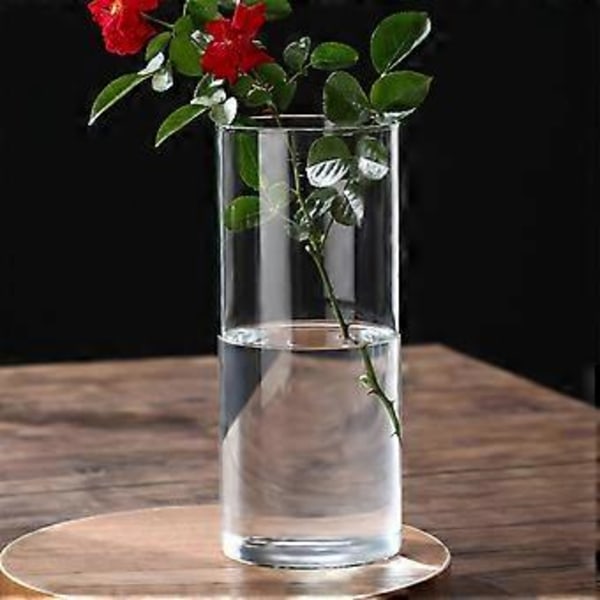 Klar Glasvas Blomvas Minimalistisk Glasvas Cylinderformad Blomvas för Bröllop Vardagsrum Dekorativ Gåva 8.5x20cm