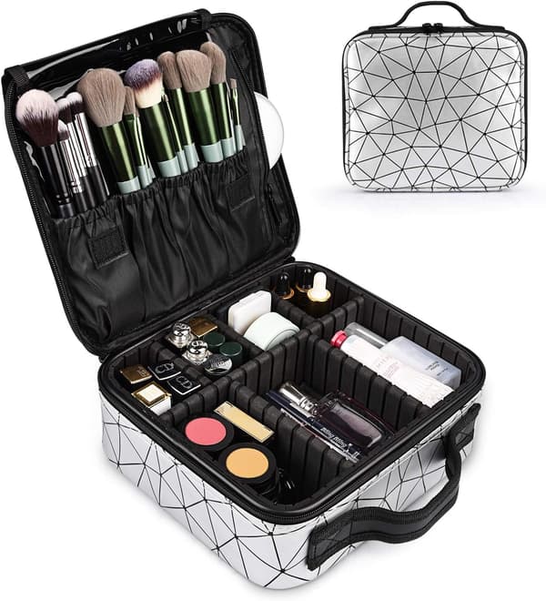 Sølv - Makeup taske rejse makeup taske professionel arrangør Ba