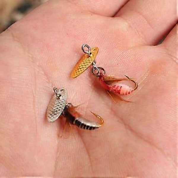 6 stk. stål enkeltkrog spinner baits blink agn sæt ske fiske spinner swimbaits sæt til saltvand og ferskvand Red 6 piece round bo