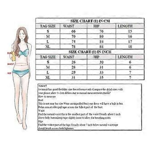 Dame Badedrakt Push Up BH Bikini Sett Strandklær (Rosa L) Pink L