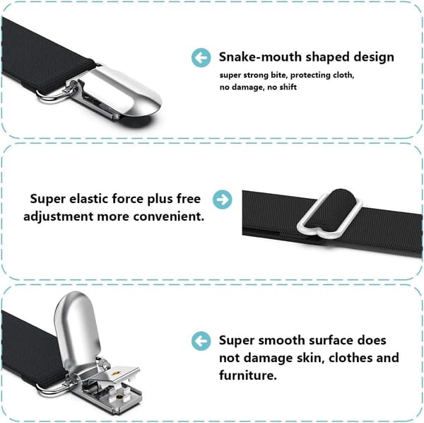Justerbare lagenholdere, elastiske stropper, lagner clips
