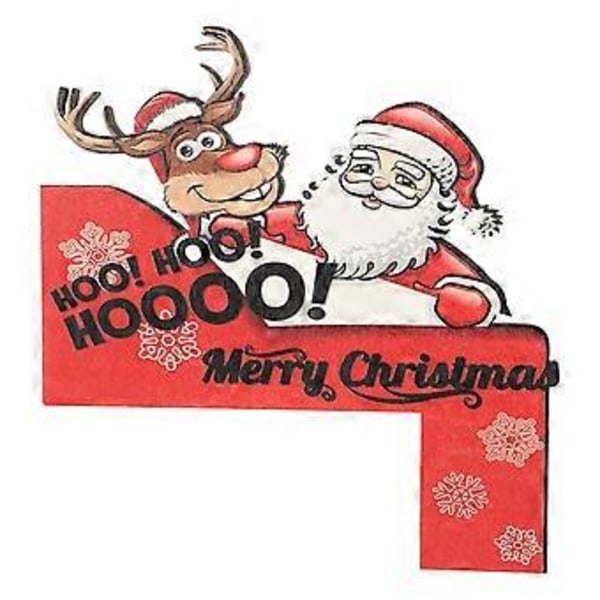 Jule Dørkarm Dekoration Træ Xmas Dekorativt Dørhjørne Ornament Festgave (20.50X20.00X0.50CM Assorteret Farve 3) Assorted Color 3 20.50X20.00X0.50CM