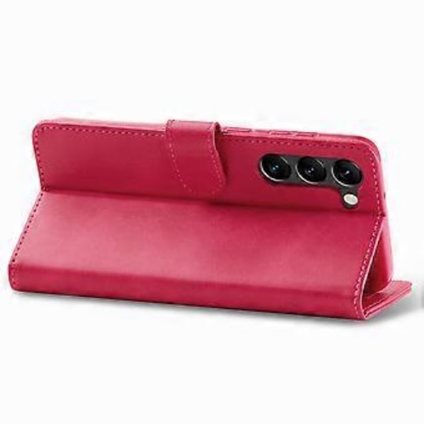 LC.IMEEKE Etui til Samsung Galaxy S24+ Kalveskindsstruktur Læder Stand Telefon Beskyttelsescover Style D