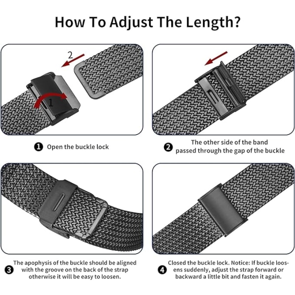 Mesh Watch Strap Metal - Quick Release Urremme til Mænd Kvinder