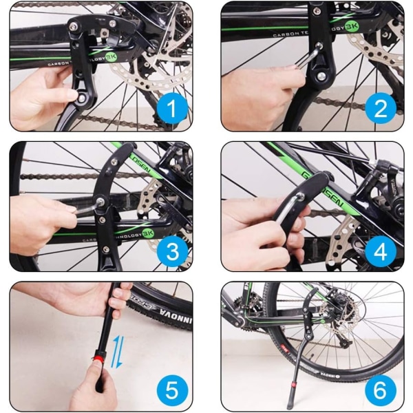 Cykelstativ, Sidestader Cykel Universal Aluminiumslegering Cykel Stativ Skridsikker Gummistativ til 24-29 Tommer, Mountainbike, Racercykel, Cykler og Foldecykel, Højdejusterbar