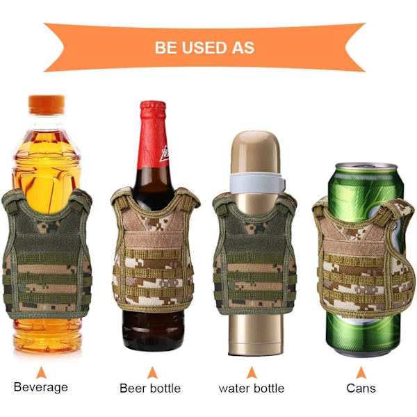 Taktiset Mini-Olutliivit, 2 Pakkausta Molle-Oluttakki Camouflage Be