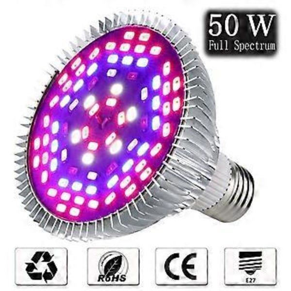 100W LED Växtlampa E27 Växtlampa Fullspektrum, Växtlampa 150 LEDs Växtbelysning Växtlampor Växtlampa för Växter Växthus Inomhusväxter