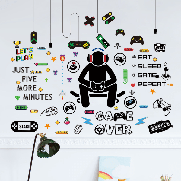 Gamer Room Decor Gaming Wall Decals Sticker Gamer Decals Boys Ro