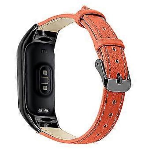 Til Xiaomi Smart Band 8 Ægte Læderrem med Sort Urkasse Style B