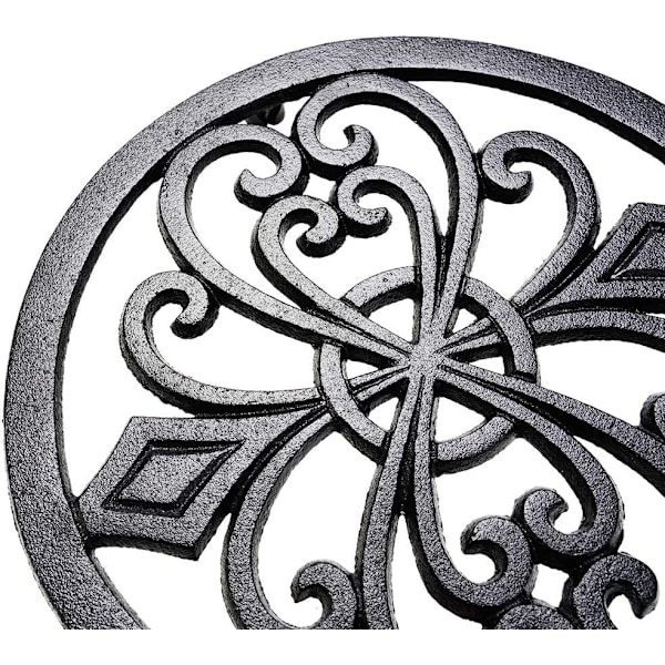 Robust Støbejerns Trivet, Rustfri Sort Hyldebeslag