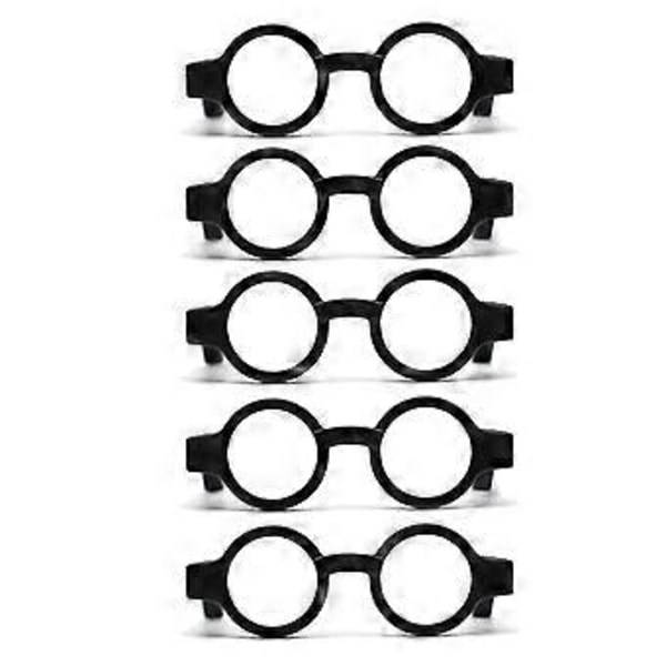 5 kpl Pieni pyöreä neliökehys lasit nukke ei linssejä muovilasit aikuisten nuken valokuvarekvisiitta mustakehyksiset lasit pojille black round frame