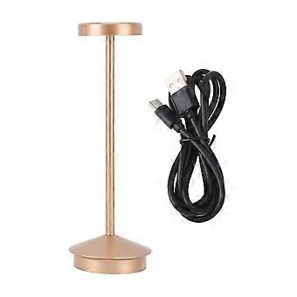 Latautuva LED-pöytälamppu 2000mAh Langaton Akulla Toimivat Metalli Yöpöydän USB-C Työpöydän Valo Kannettava 3 Tilaa Himmennettävä Rose Gold