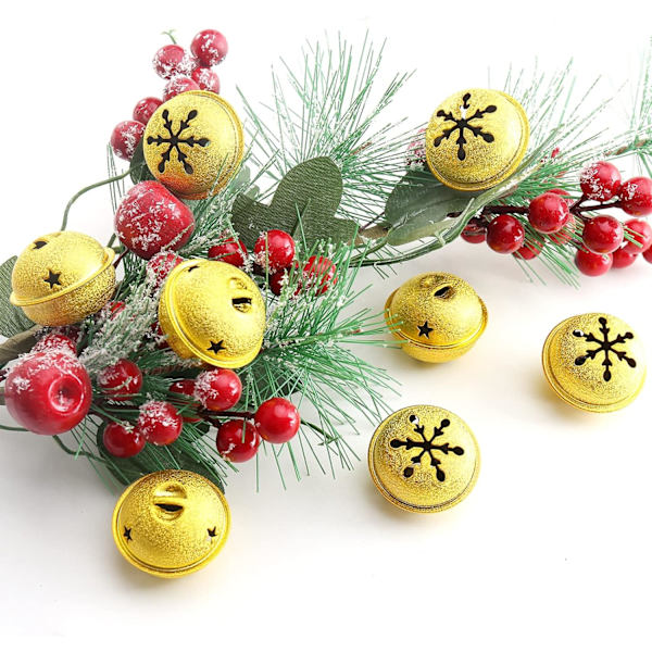 24 st guld Jingle Bells för hantverk 4 cm metall jul Jingle Bel