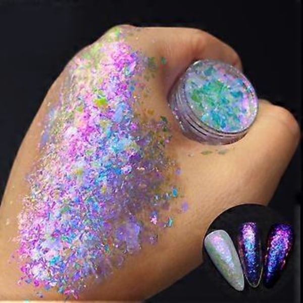 Nagelpaljetter Glitter Dekorationer Glimmer Kristallflingor Gel Berlocker Manikyr Pailletter Nagelkonst Dekorationer 02 2