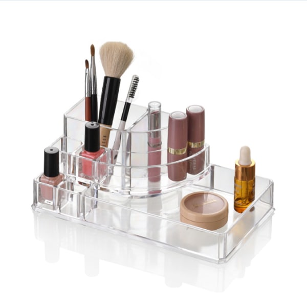 17,5 * 9,4 * 6,5 cm stort sminkfodral, polystyren, transparent