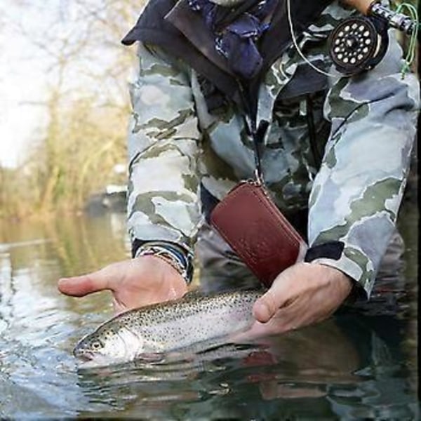 Fluefiske Lokkemad Taske Fisketilbehør Spinner Ske Lokkemad Opbevaring Lædertaske Ørred Fluefiskekrog Fiskekrog Hårdt Etui Grå Gray
