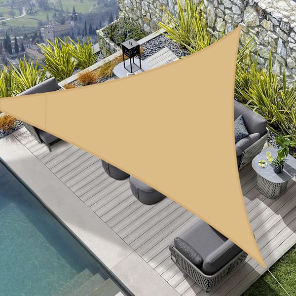 Triangulär Vattentät Solsegel 3x3x3m PES Skugga Tyg Markis UV