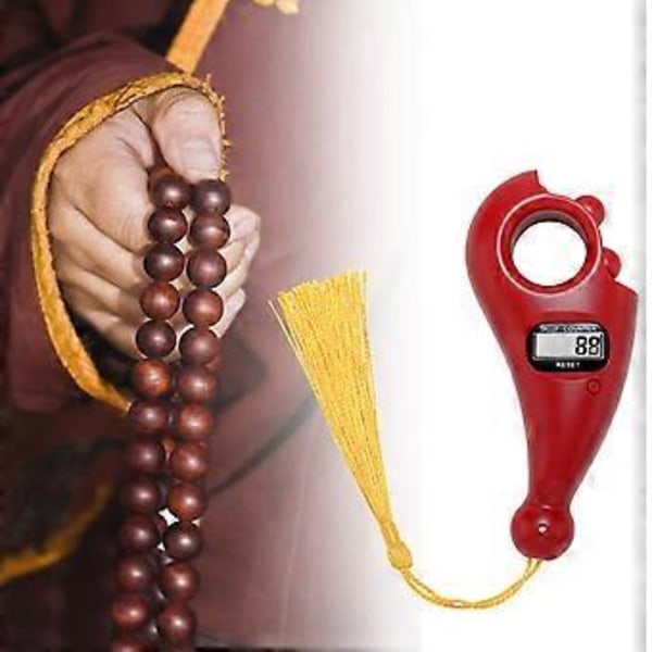 Digital Pärlräknare Bärbar Böne Pärlräknare Digital Tasbih för Meditation Avslappning Aktiva Fingrar Vit White
