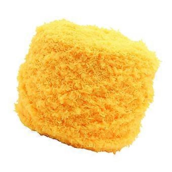 Koral Fløjl Garn til Strikning og Hækling, Tykt, Behageligt Varmt Garn Chunky Garn til Dukke Tasker Hatte Sweater DIY Håndværk Gul Yellow