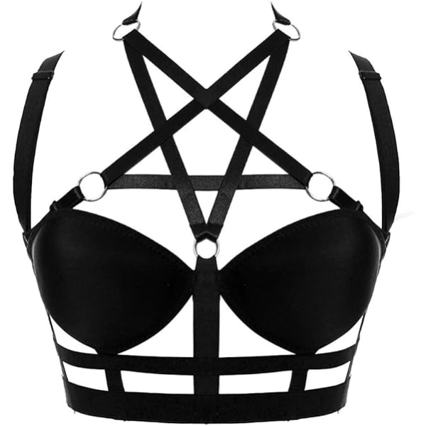 Kvinde Body Harness BH Elastisk Justerbar BH Punk gotisk Karneval