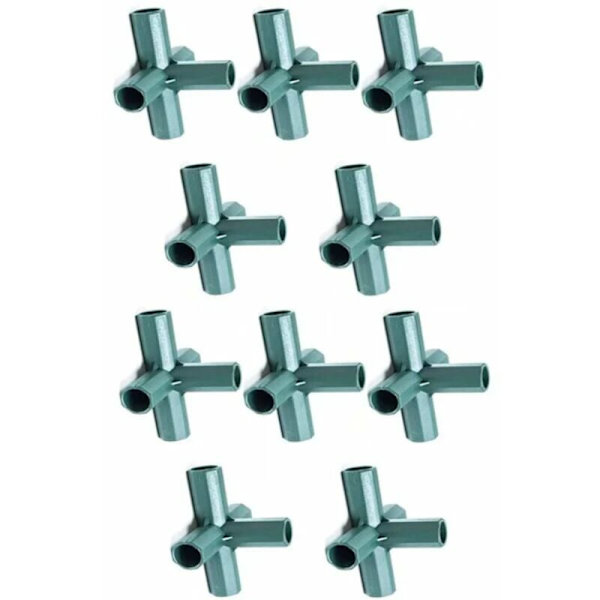 10-pack 16 mm växthusramkopplingar, 5-vägs PVC-hörnkopplingar, växthusplastanslutningstillbehör, för trädgårdsramfruktburar staket växthusram