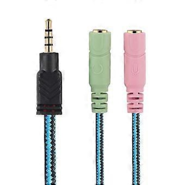 3,5 mm Jack Kabel Headset Adapter Y Splitter Audio 2 Hunn Til 1 Hann For Laptop PS4