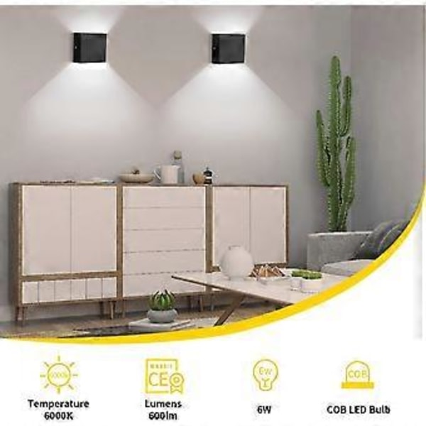 Nirvana 6W LED Indendørs Væglampe Op Ned Indendørs Væglampe Moderne Aluminium Væglampe til Stue Soveværelse Badeværelse Køkken Spisestue Kølig Hvid