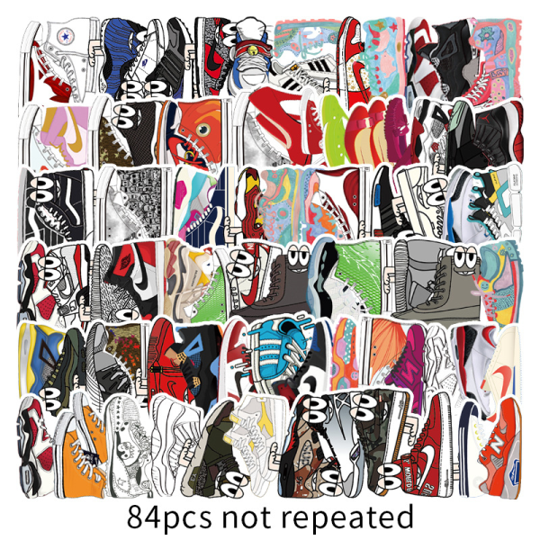 84 Chaopai sneakers graffiti klistermærker DIY telefon etui skateboard w