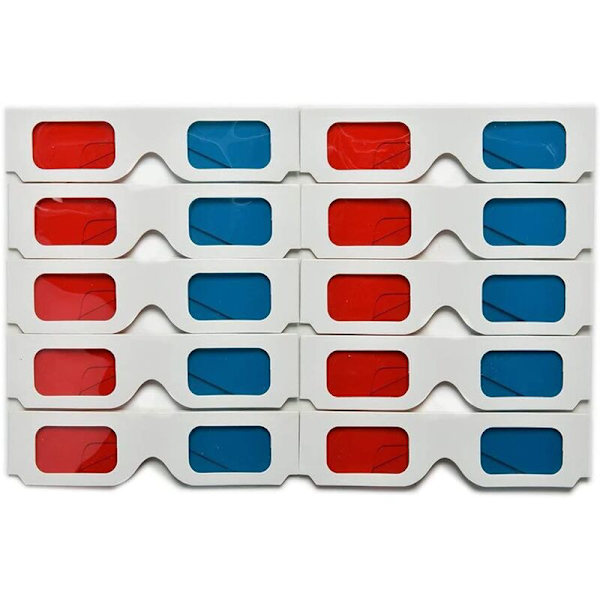 10 Par 3D Pappbriller Universelle 3D Briller Pappbriller