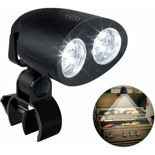 LED Grilllys, 360 Graders Rotationsjusterbar Belysning 10 LED BB