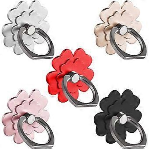 Mobiltelefon Ringhållare Stativ, 5-pack 360° Rotation Metall Universal Finger Ring Grepp Stativ Hållare Kompatibel med iPhone Xs Max XR X 8 7 6 6s Plus Ipad