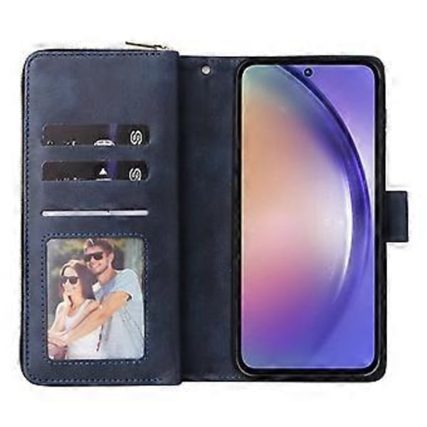 Til Samsung Galaxy A55 5G Etui Kortlommer Lynlås Læder Telefon Cover Style A