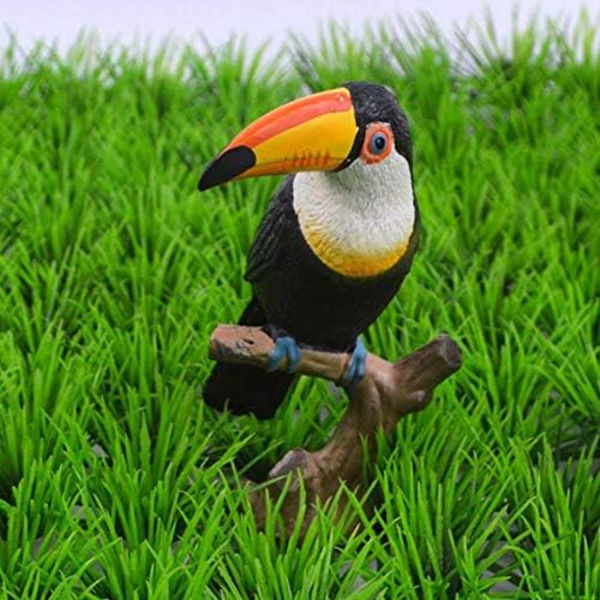 Fuglemodel Legetøj Simulation Tukan Legetøj Samleobjekt Dukke Miniature Dyr Figur Wild Bird Plast Hjem Ornamenter Dekorativt Tilbehør