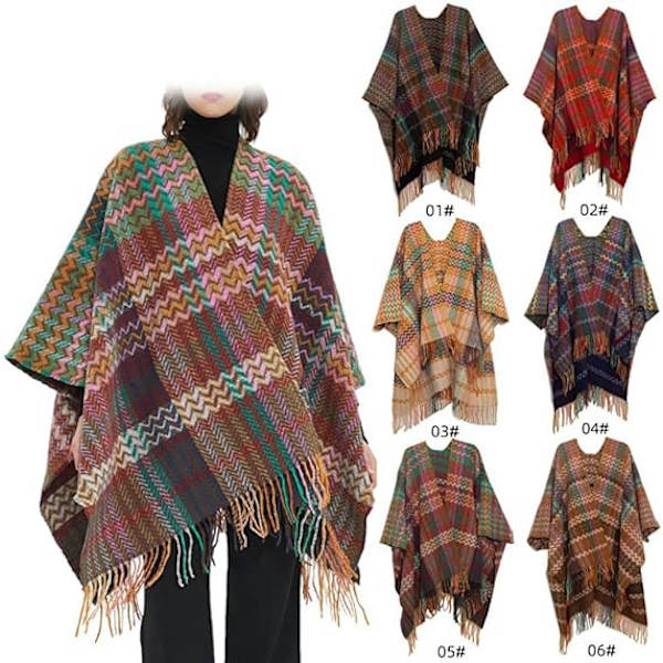 Rosa-gul dam varm sjal wrap cape vintertröjor öppen fro