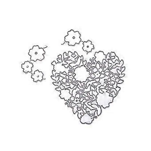 Hjerte Blomst Metal Skærestencils DIY Scrapbooking Album Stempel Papirkort Sølv
