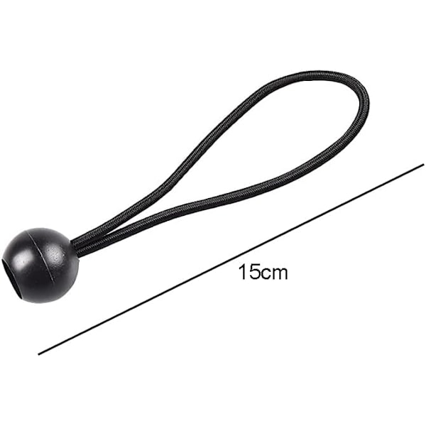 10 stk. elastiske reb kugle elastiske reb presenning elastiske reb binde stropper elastiske kuglereb telt fix reb, sort