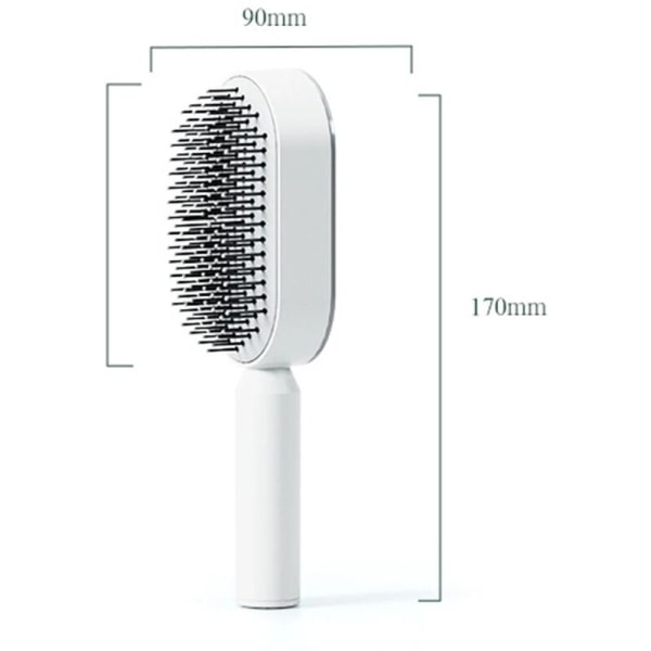 1pc (White) Massage Comb Hairbrush Air Cushion One-key Self-Clean