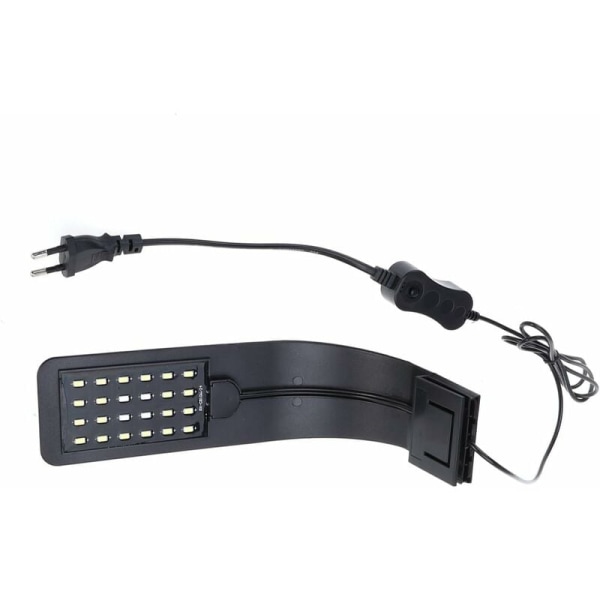 Akvarium LED-lampe Ultratynn Fiskekum-klipplampe for planter (Svart