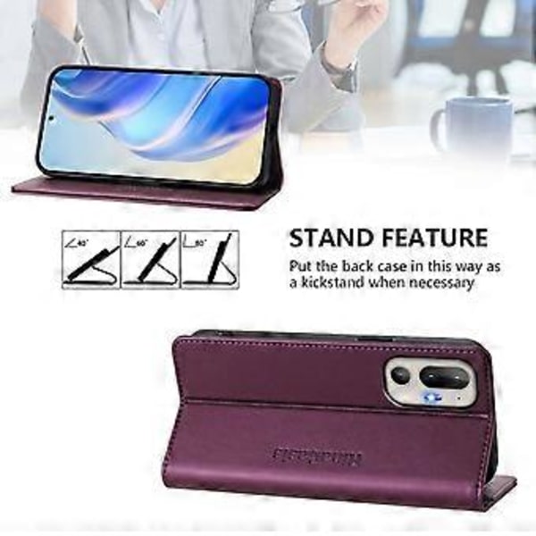 Magnetiskt Läderfodral För HTC U24 Pro Violet