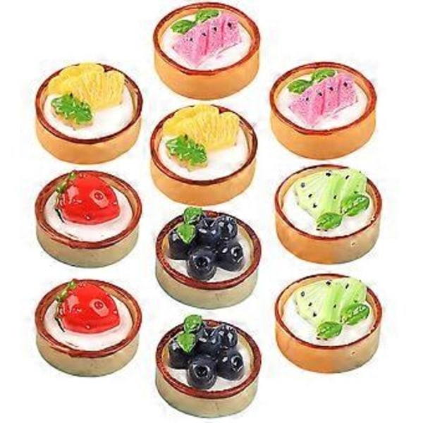 10 stk. Miniatyr Cupcakes Modell Kunstig Falsk Fruktkake Dekor Resin Håndverk Små Cupcake Rekvisitter Picture 2