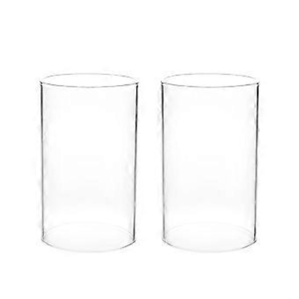 2 stk. husholdningslysestager dekorative glasklokker transparente glaskupler