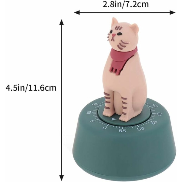 Katt Kjøkken Timer 60 Minutter Matlaging Nedtelling Mekanisk Timer Ca
