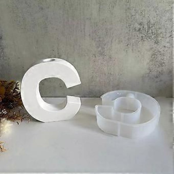 Bokstavsformad Ljushållare Form Ljusstake Hållare Formar för Att Göra Ljushållare, DIY Resin Gjutning Silikonformar A