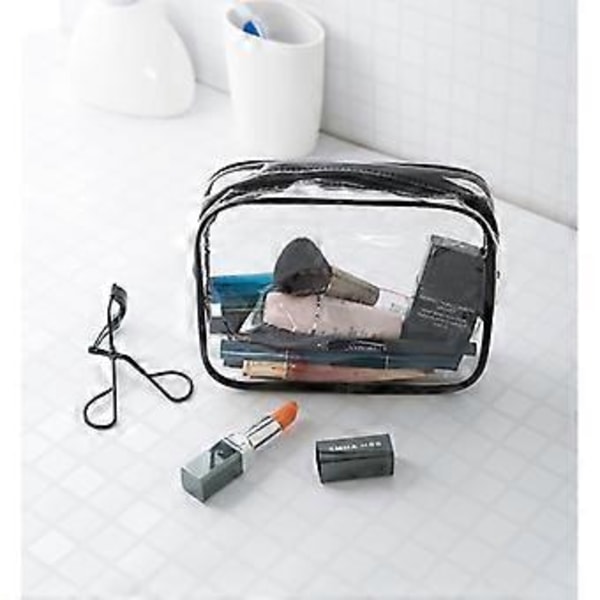 3-pack Genomskinlig Transparent Sminkväska transparent()